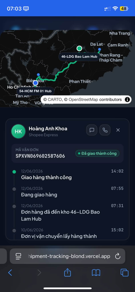 TrackVN screenshot