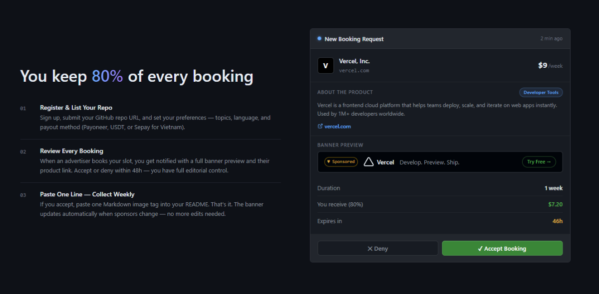 sponsorgit.com screenshot