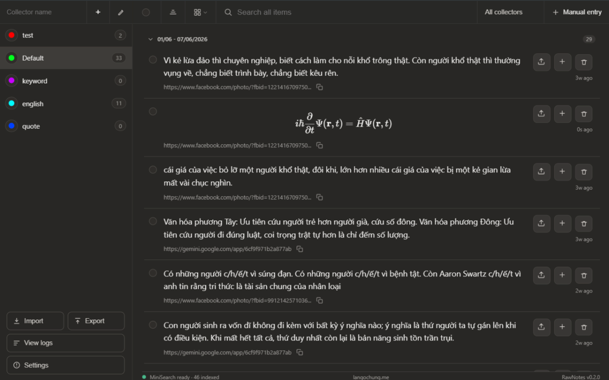 RawNotes screenshot