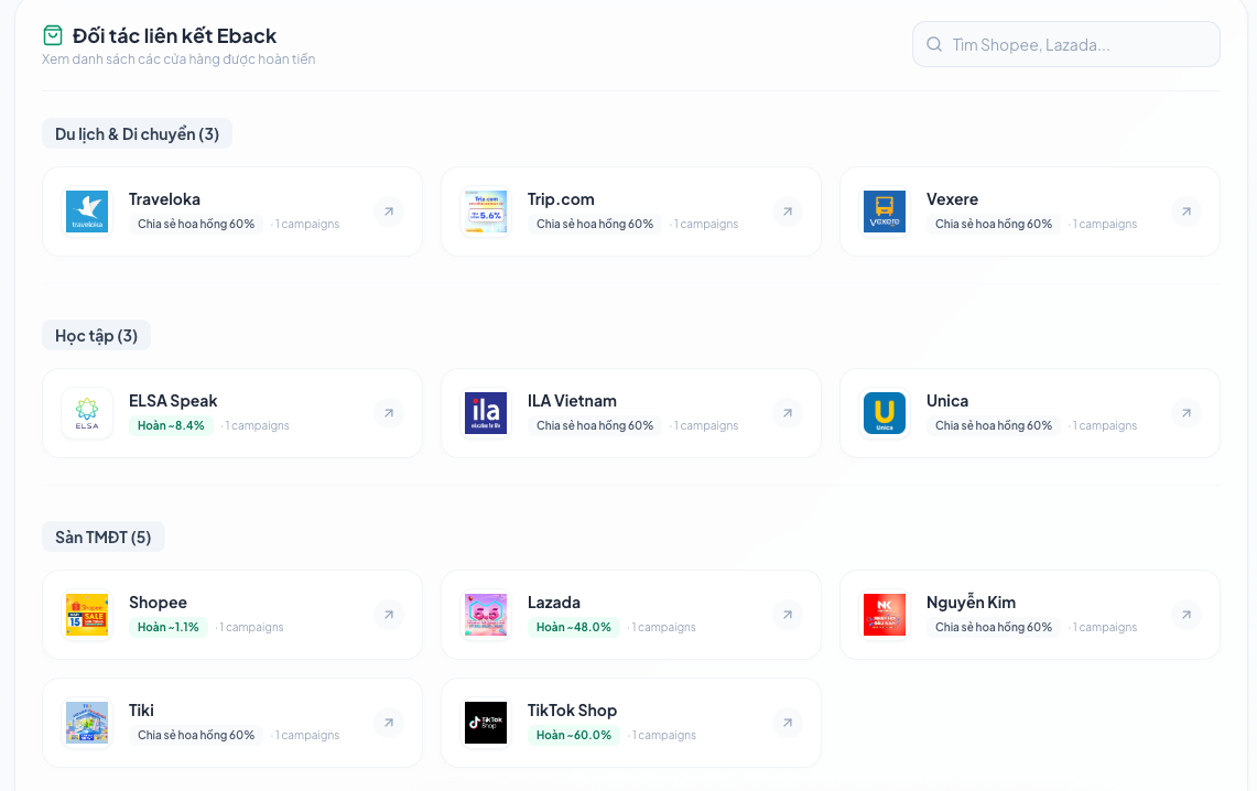 Eback screenshot