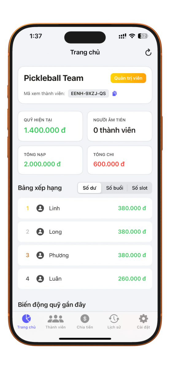 TeamFund: Quản lý quỹ nhóm screenshot