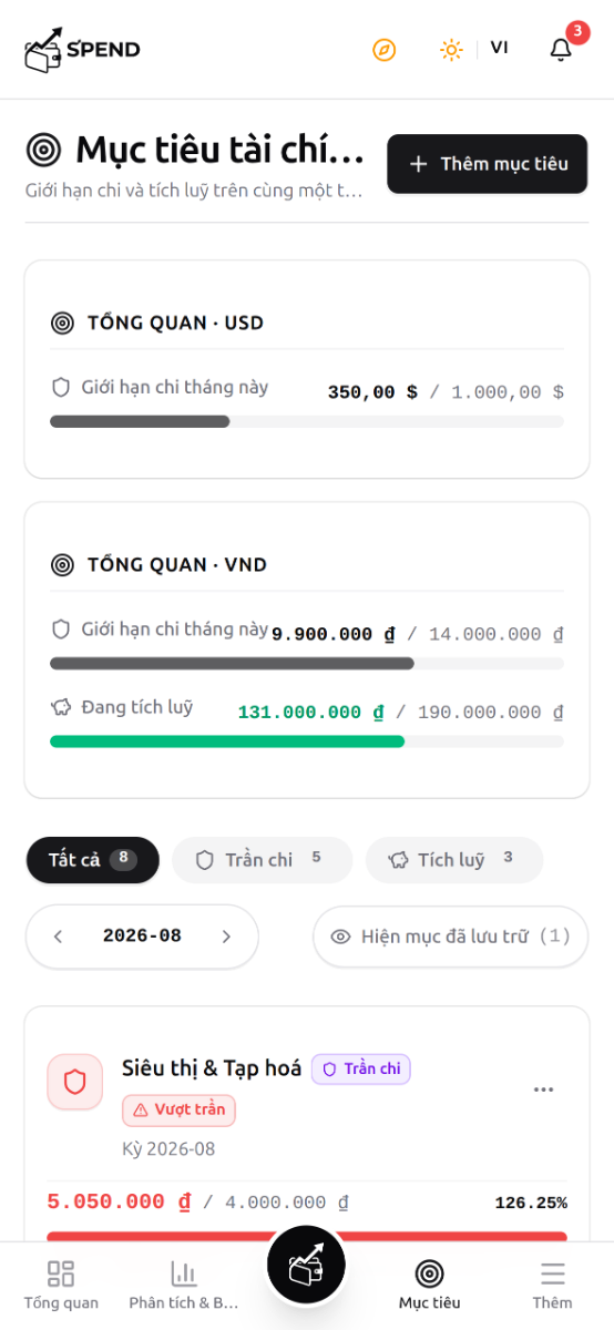 Spend screenshot