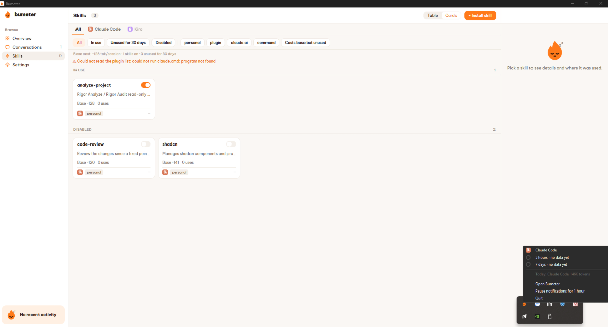 Bumeter screenshot