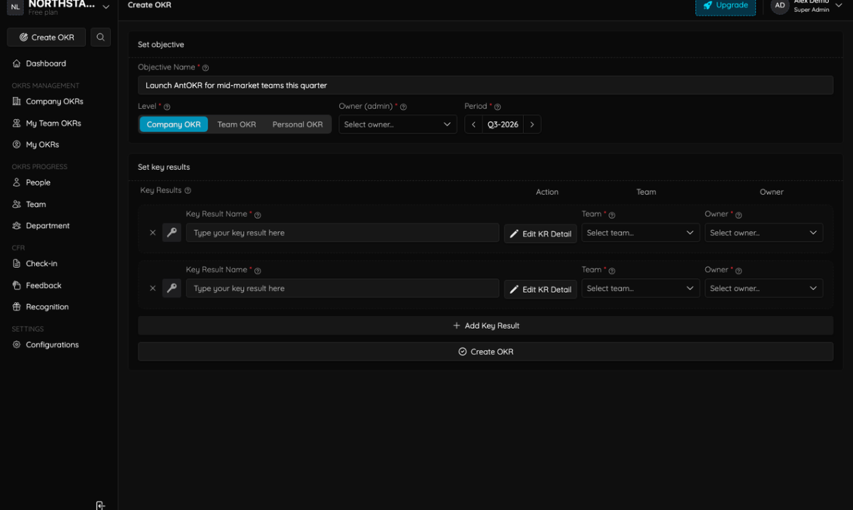AntOKR screenshot