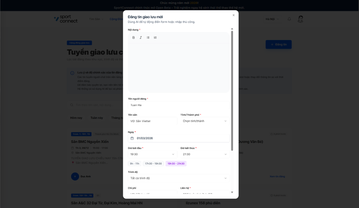SportConnect screenshot