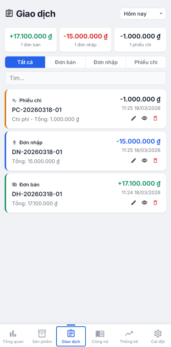 Sổ Kinh Doanh screenshot