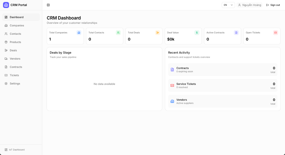 Cospa CRM screenshot