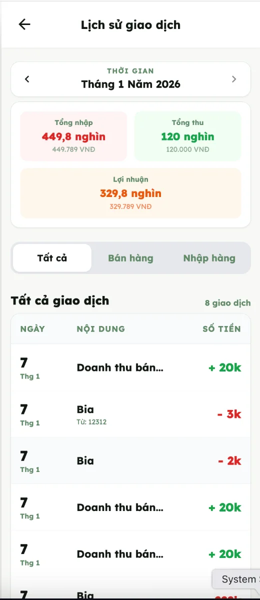 Sổ Buôn Bán screenshot