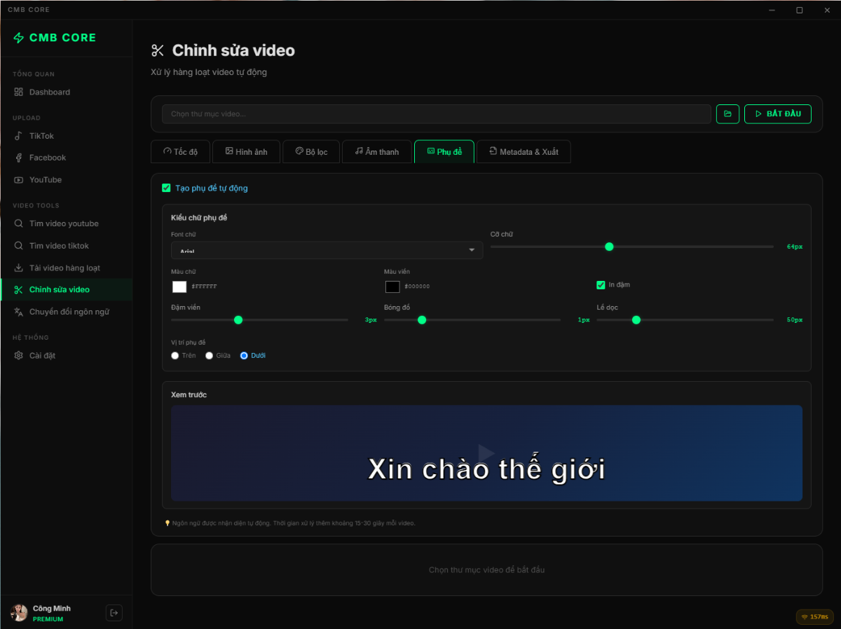 CMB CORE Marketing Auto tool screenshot