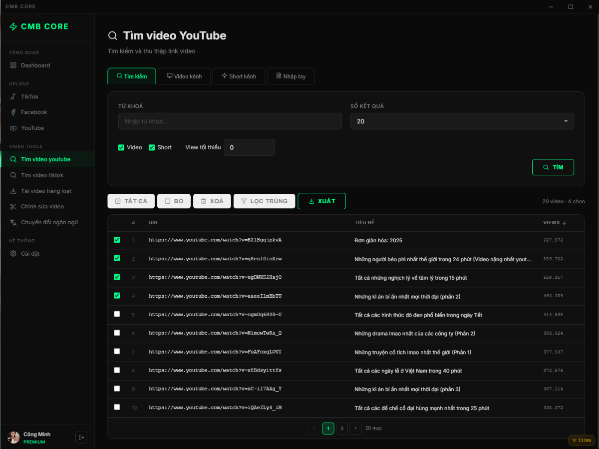 CMB CORE Marketing Auto tool screenshot