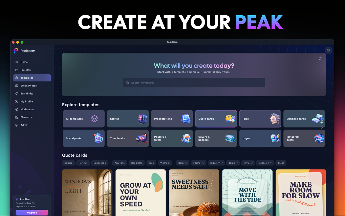 Peakloom screenshot
