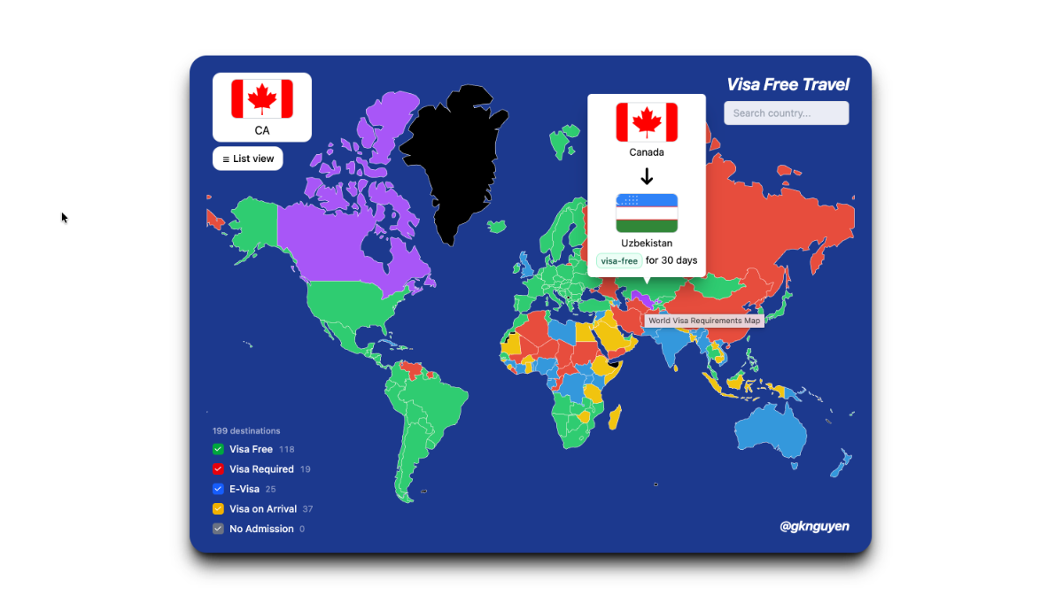 Visa Free Travel screenshot