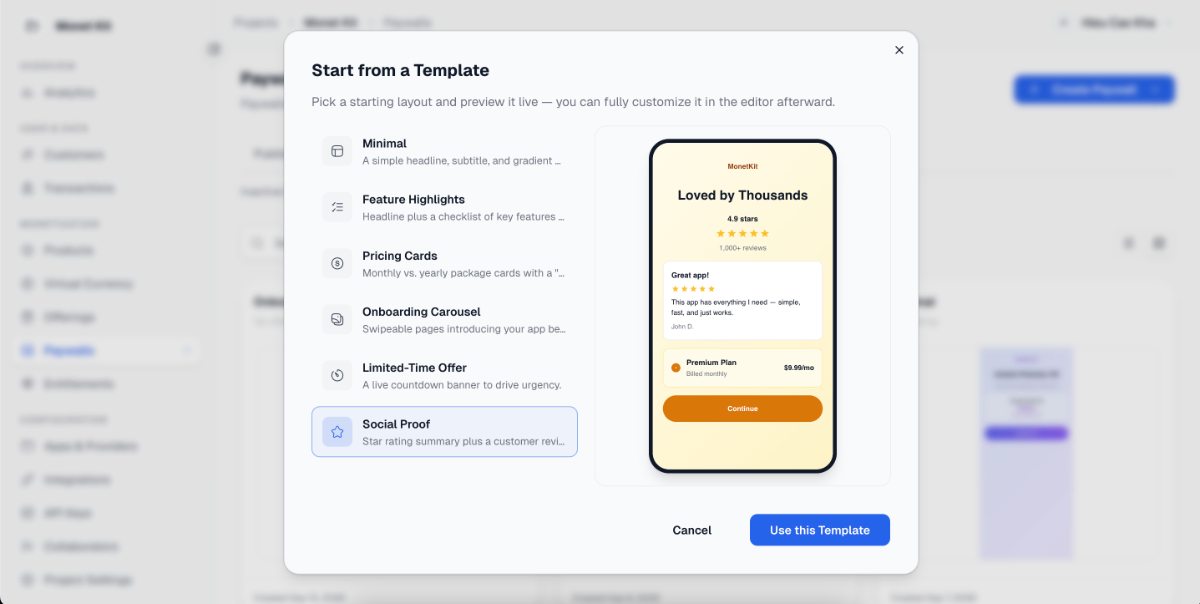 MonetKit screenshot