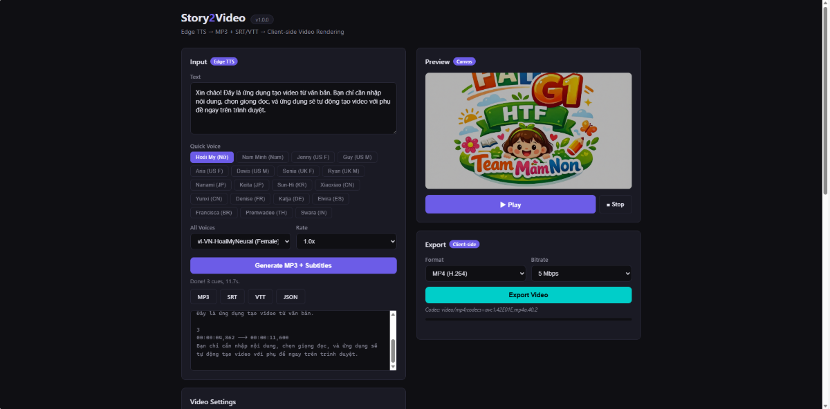 Story2Video screenshot