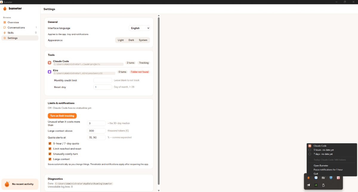Bumeter screenshot
