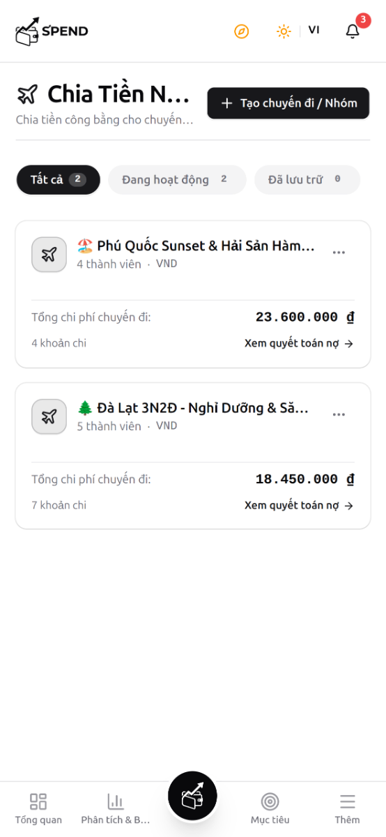 Spend screenshot
