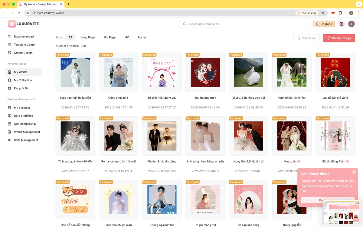 Luxurvite screenshot