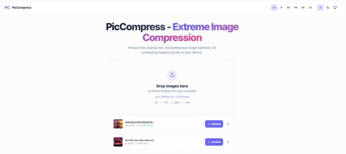 piccompress.net screenshot