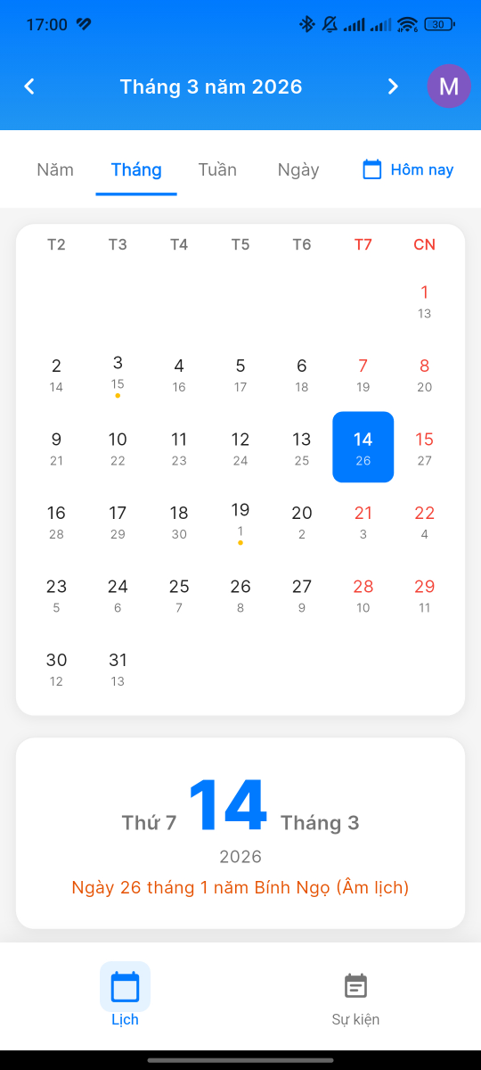 Nhắc Nhở Lịch Âm screenshot