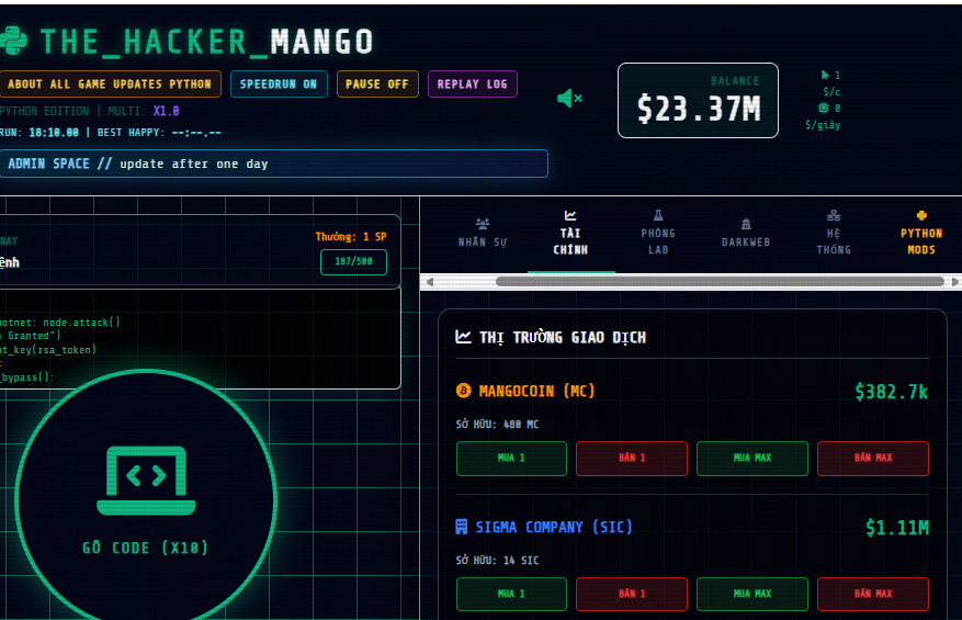 THE HACKER MANGO PYTHON EDITION screenshot