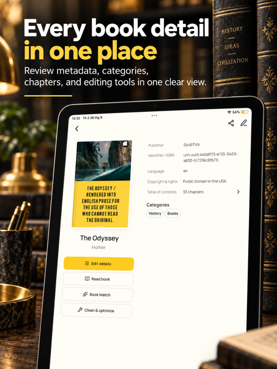 EpubTidy: EPUB Editor & Repair App screenshot