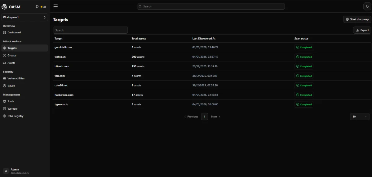Oasm Platform screenshot