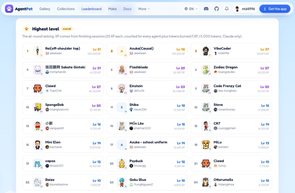 AgentPet · pixel companions for your AI screenshot