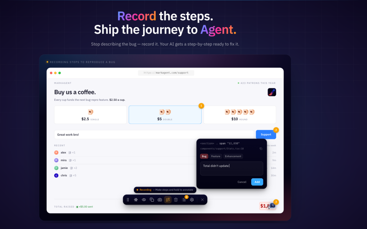 Markagent screenshot