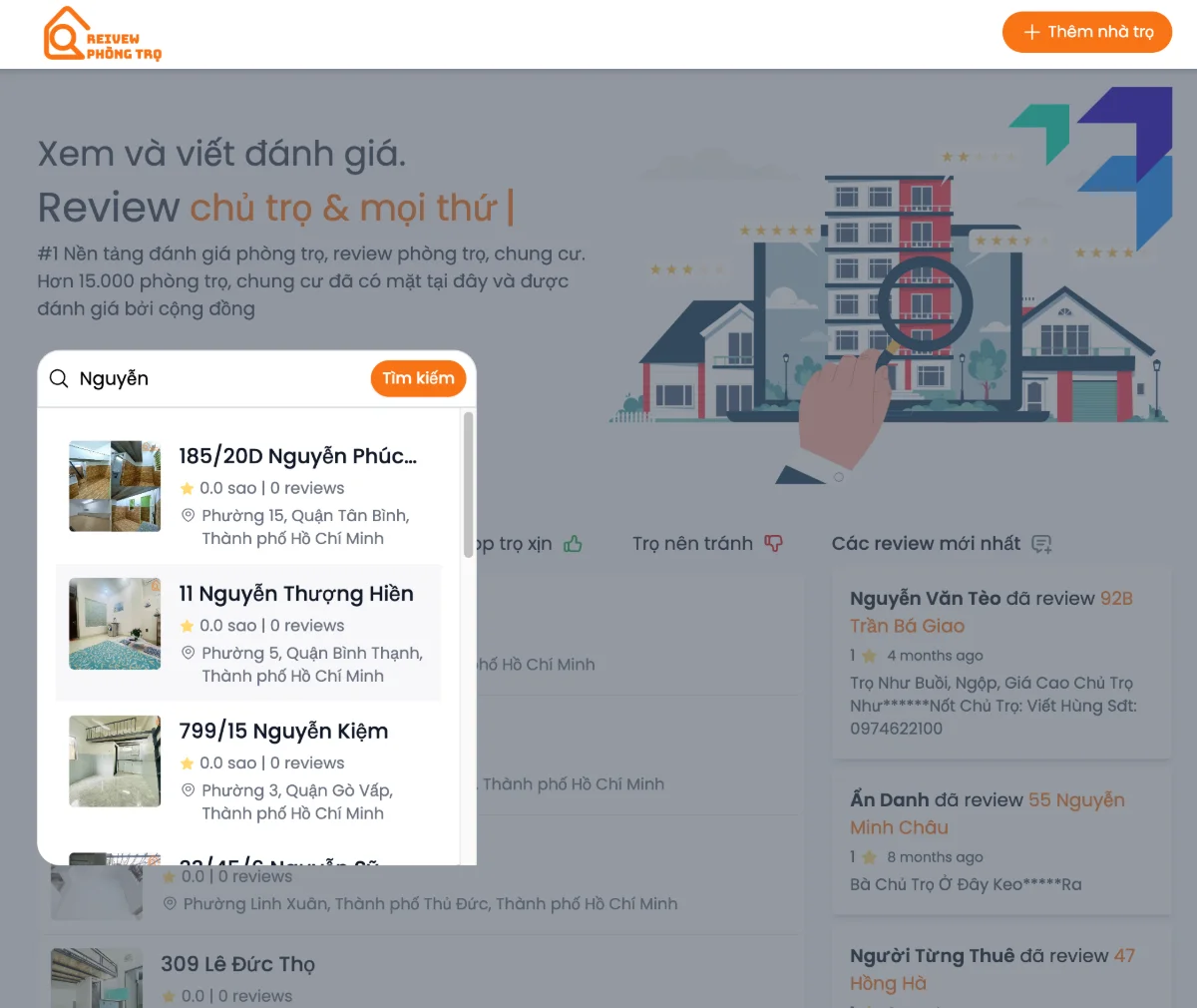 Review phòng trọ screenshot