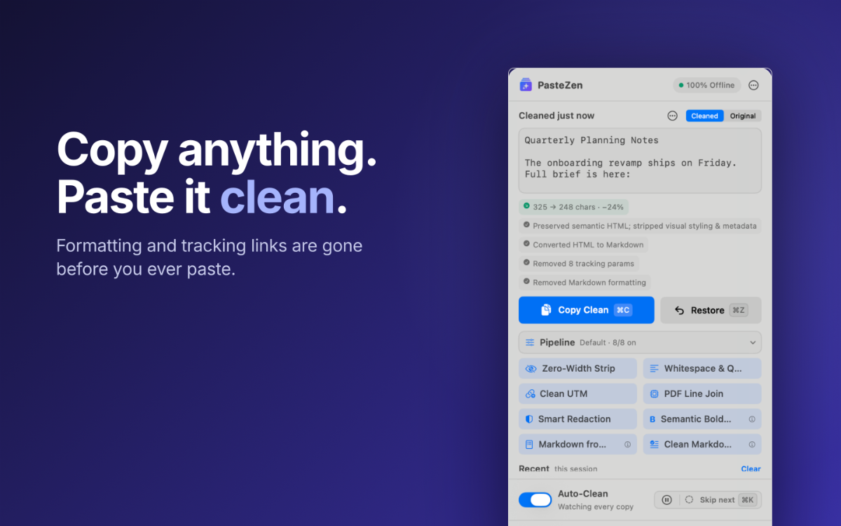 PasteZen screenshot