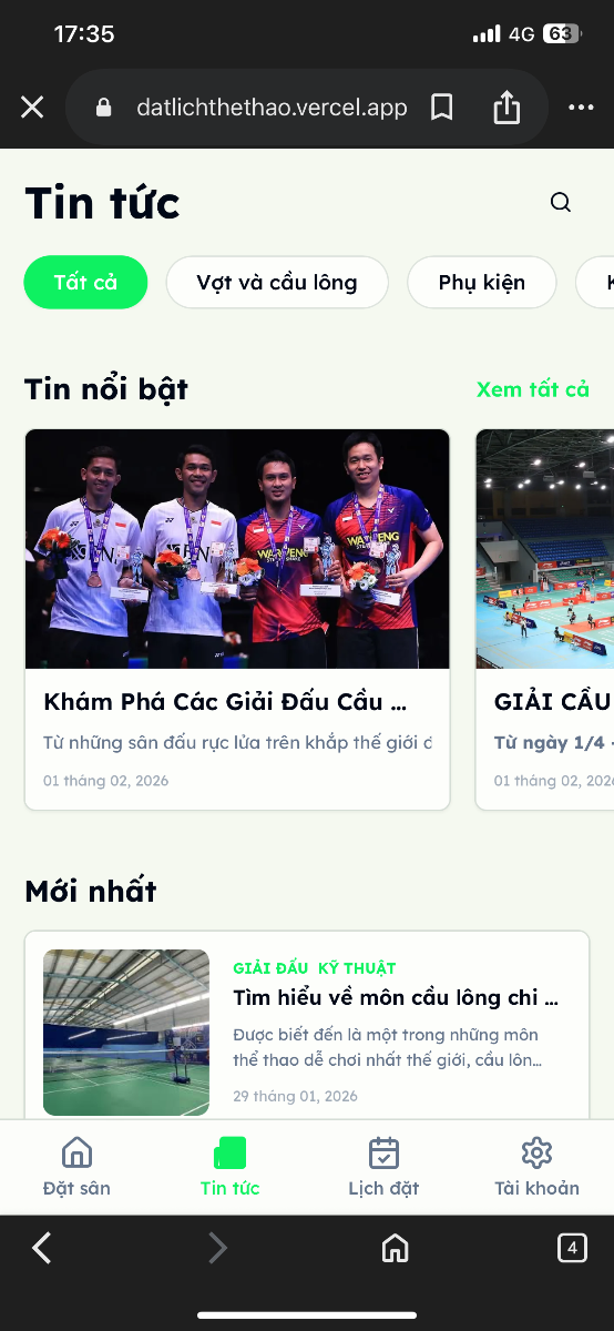 Hệ thống đặt sân thể thao chuyên nghiệp screenshot