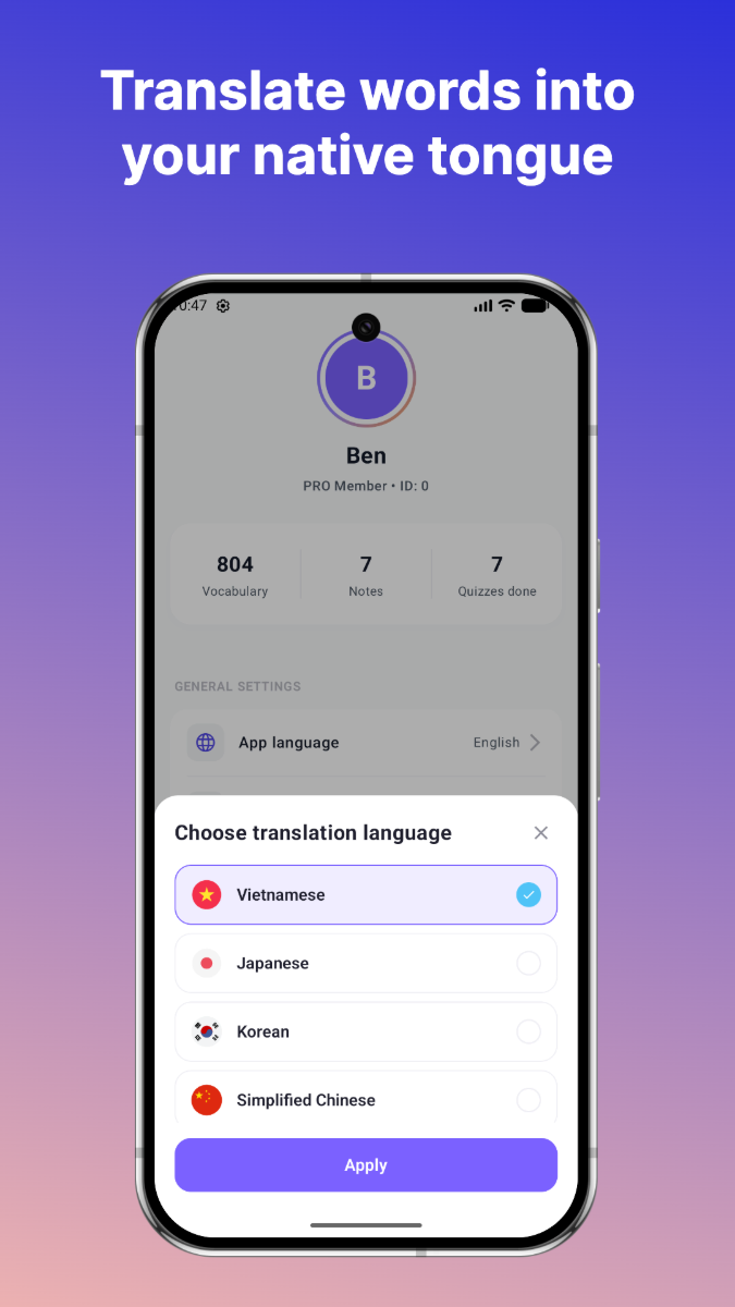 VocabBud screenshot