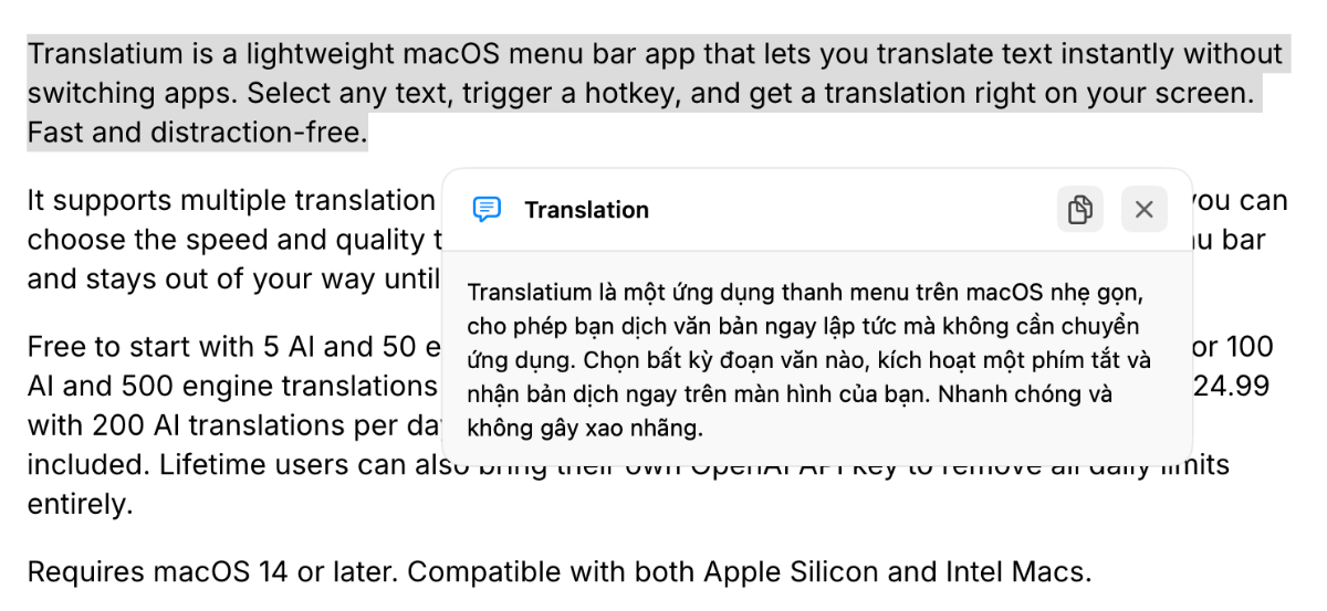 Translatium screenshot