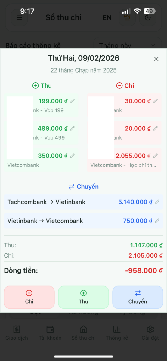 Sổ Thu Chi screenshot