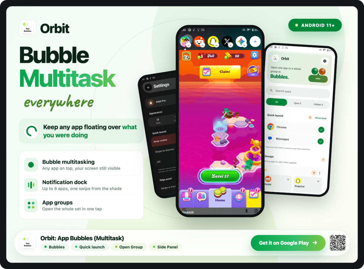 Orbit: App Bubbles (Multitask) screenshot