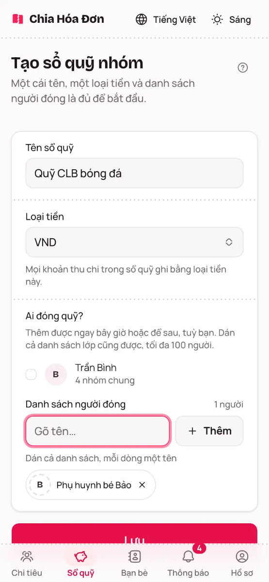 ChiaHoaDon.Com screenshot