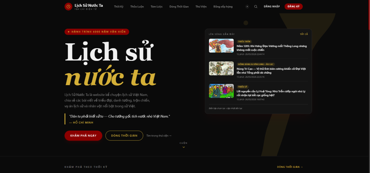 Website kể chuyện lịch sử Việt Nam screenshot