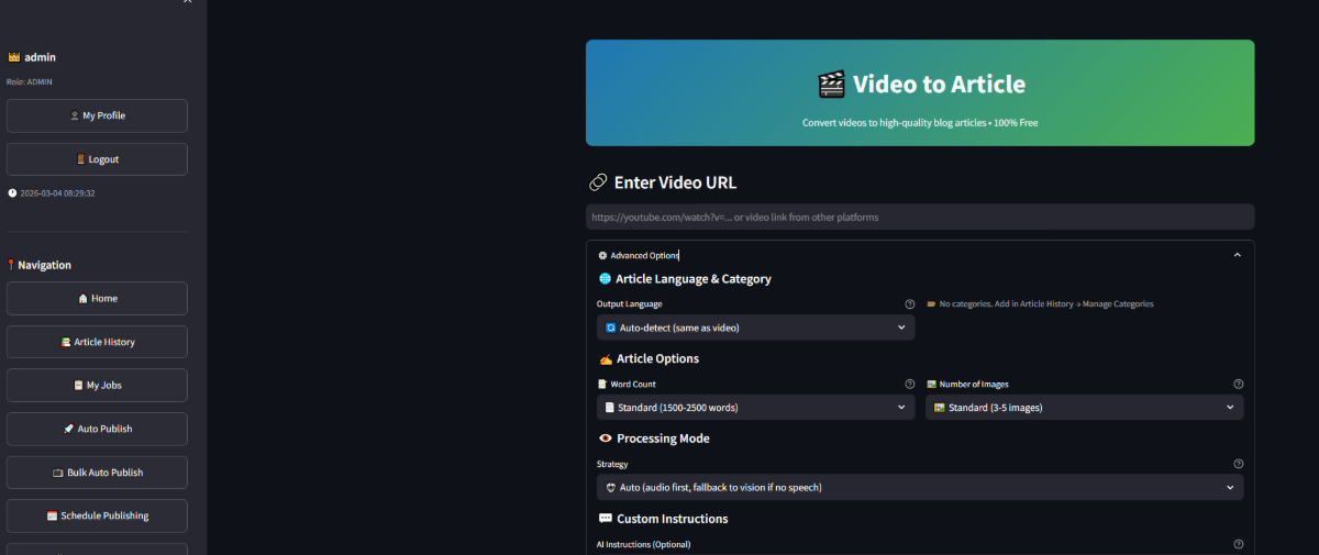 Video to Blog screenshot