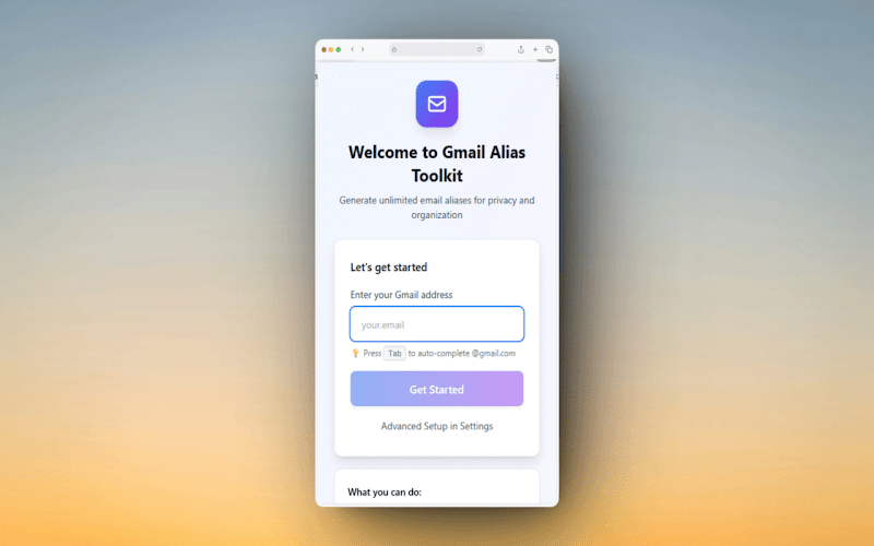 Gmail Alias Toolkit screenshot