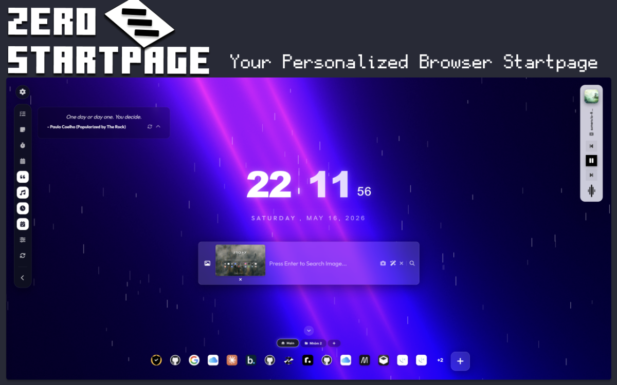 Zero Startpage screenshot