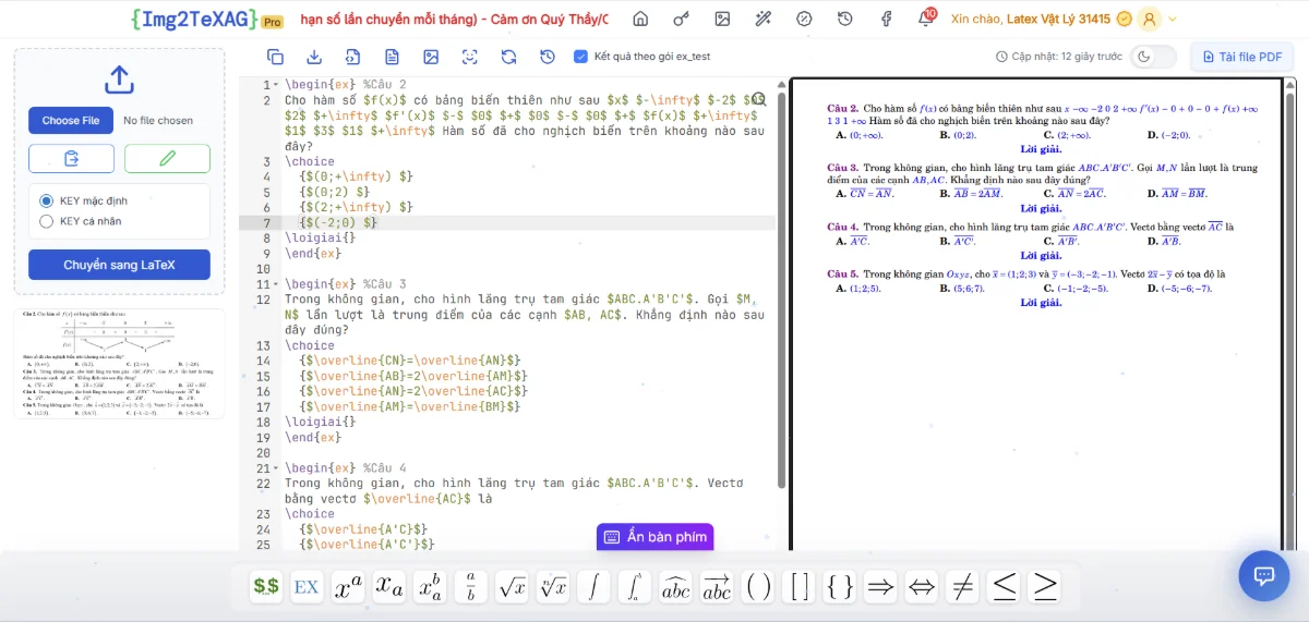 Img2TeXAG screenshot