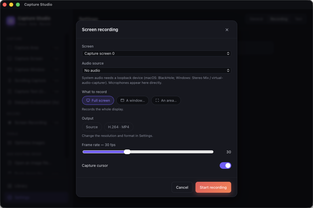 Capture Studio screenshot
