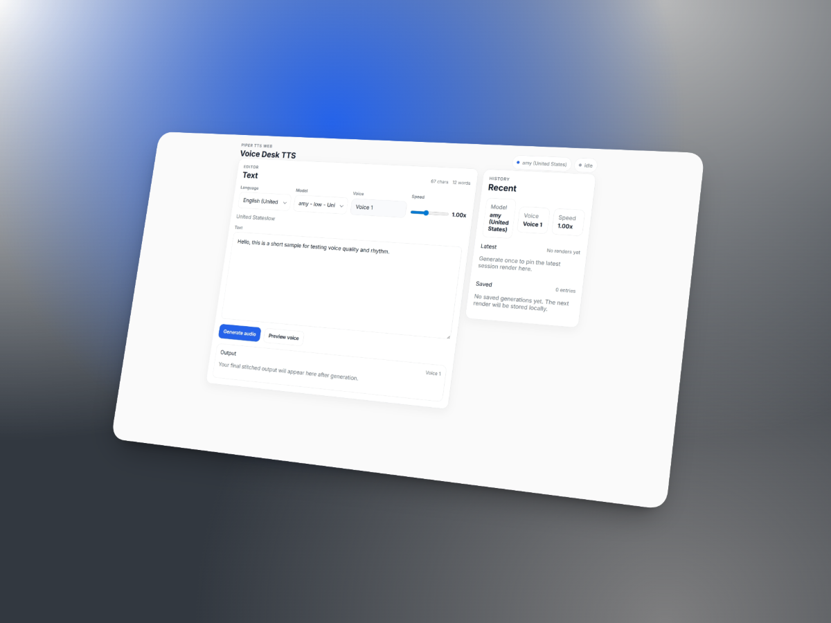 Voice Desk TTS screenshot