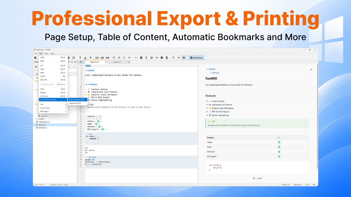 FastMD: Markdown and Text Editor screenshot