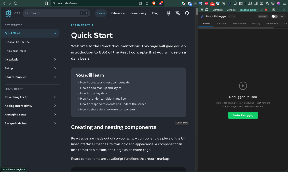 ReactDebugger screenshot