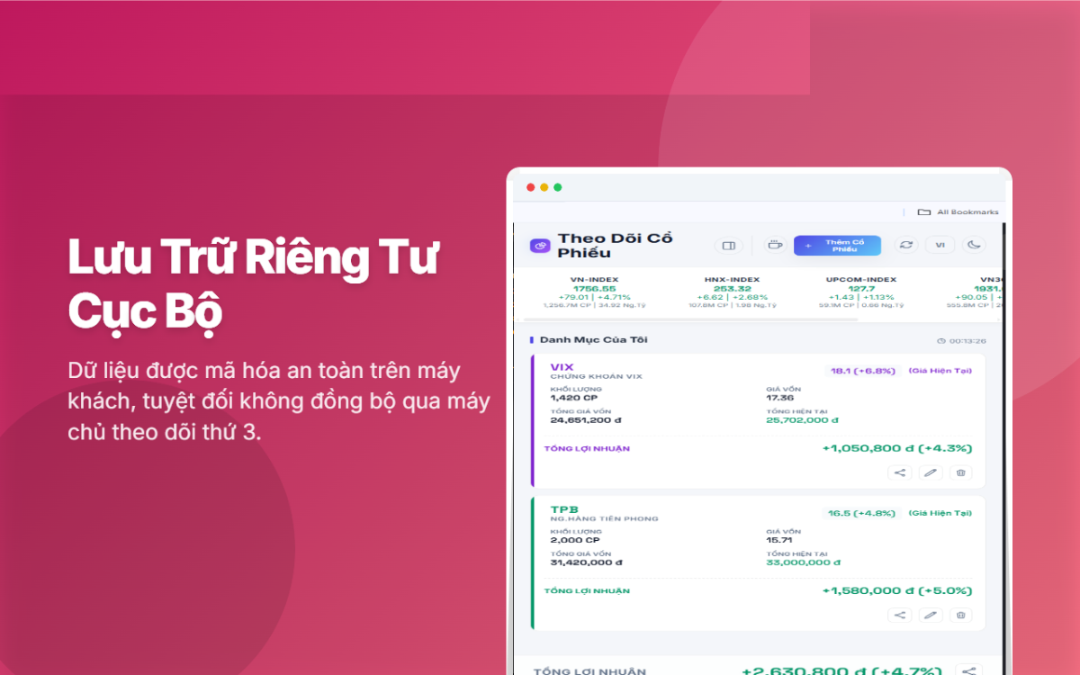 Theo Dõi Lợi Nhuận Cổ Phiếu Việt Nam screenshot