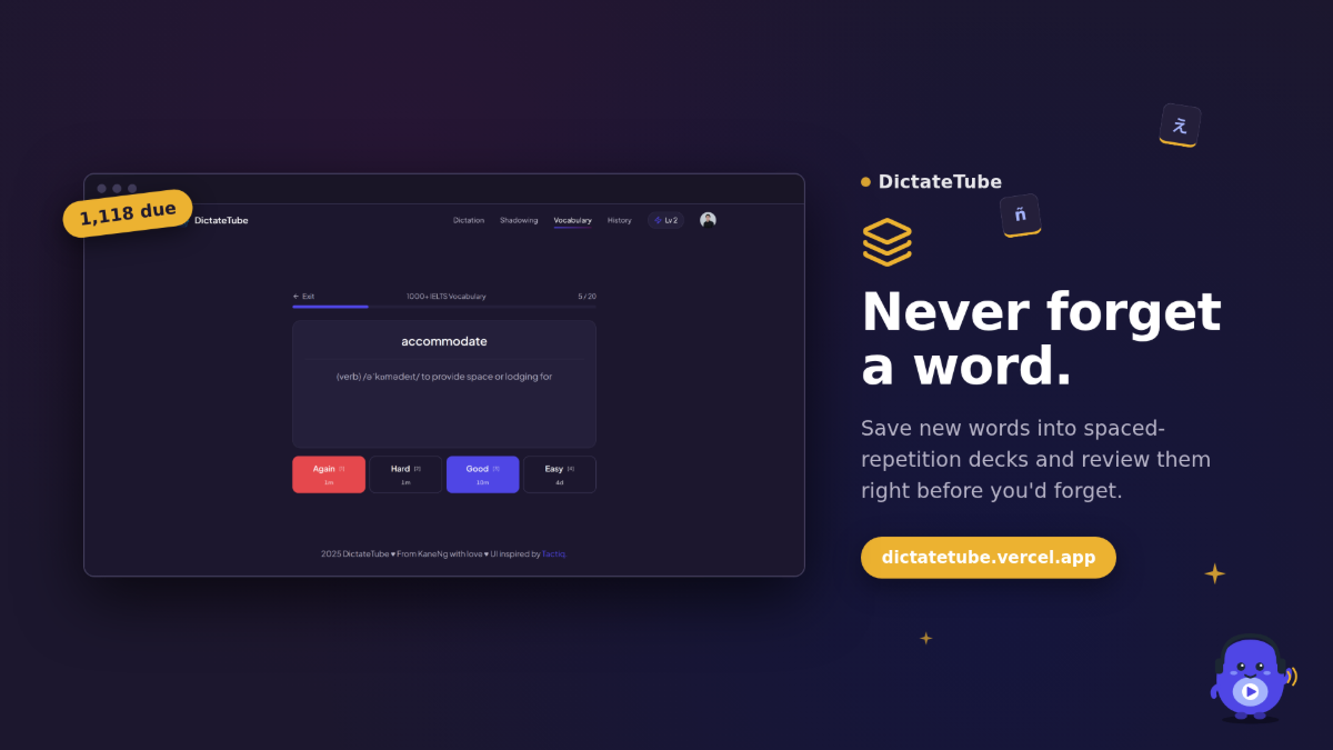 DictateTube screenshot