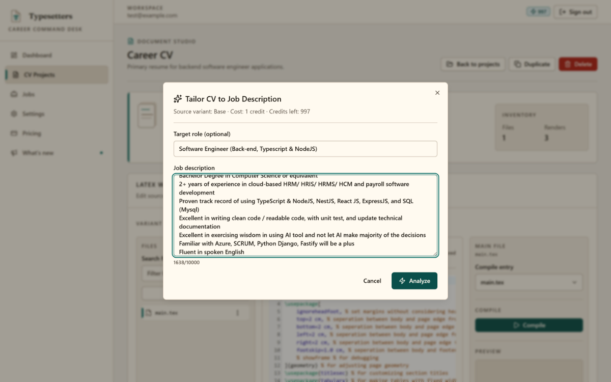 Typesetters screenshot