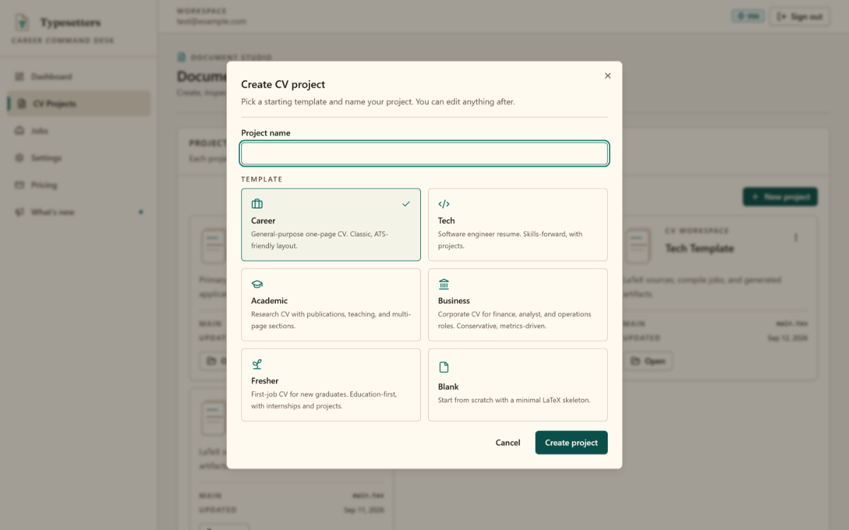 Typesetters screenshot