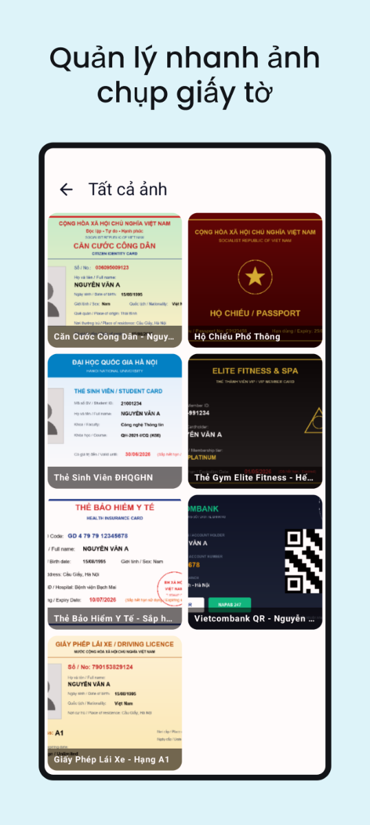 Ví giấy tờ screenshot